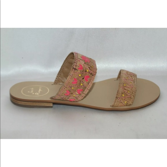 New! Jack Rogers cork embroidered slide sandals - Picture 2 of 8
